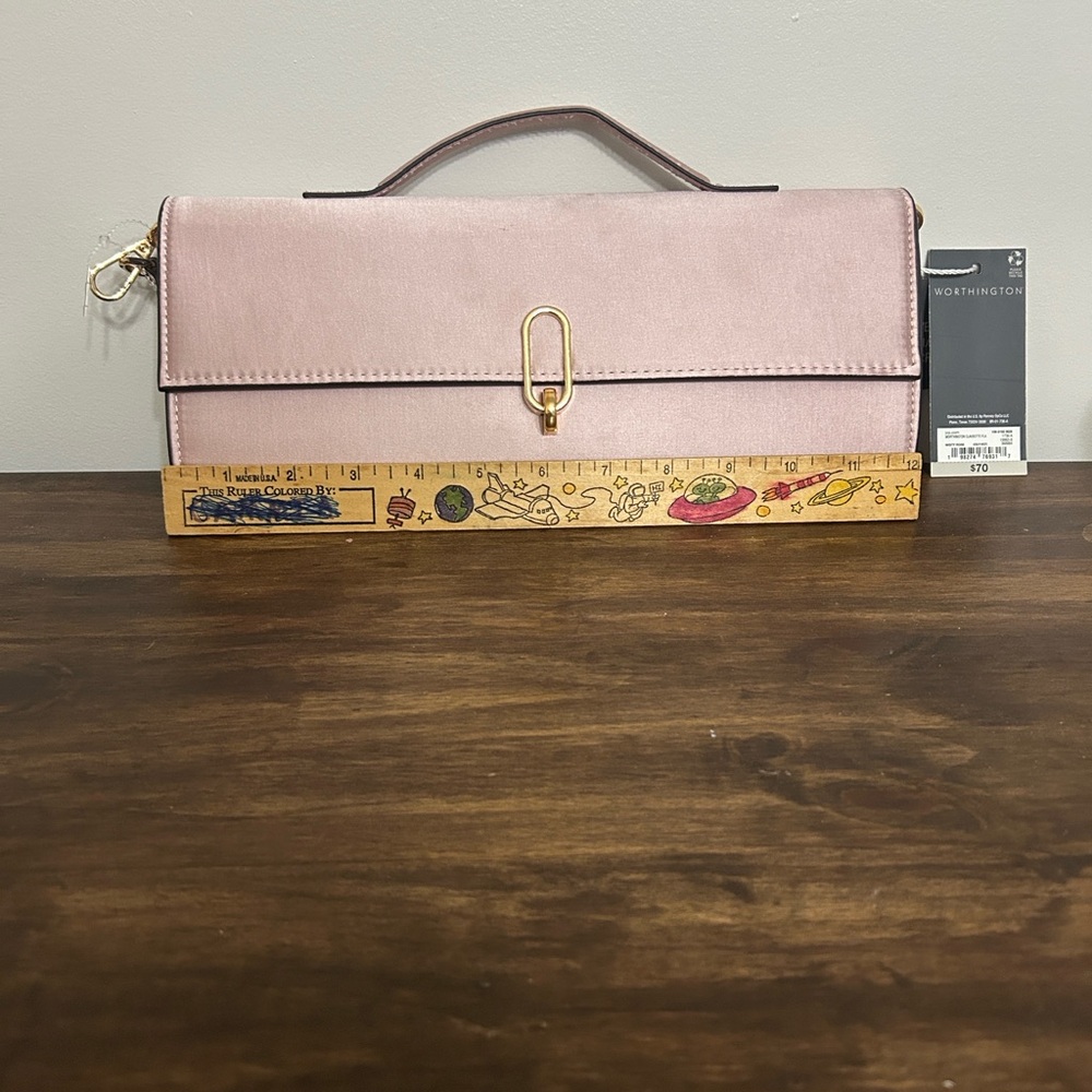 Worthington Blush Pink Clutch with Gold Accent